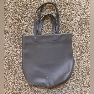 Cuyana Gray Leather Tote